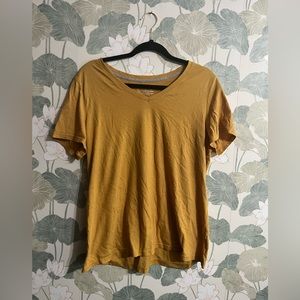 Time and True mustard v-neck tee XL